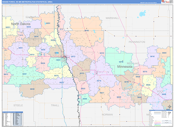 Grand Forks Metro Area Wall Map